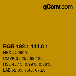 カラーコード: RGB 192.1 144.8 1 | qconv.com