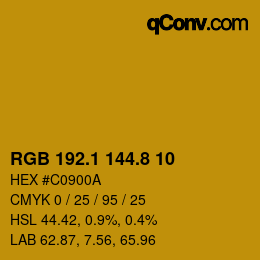 カラーコード: RGB 192.1 144.8 10 | qconv.com