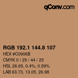 Color code: RGB 192.1 144.8 107 | qconv.com