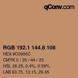 Color code: RGB 192.1 144.8 108 | qconv.com