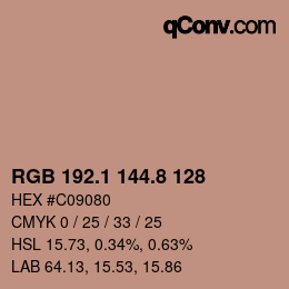 Color code: RGB 192.1 144.8 128 | qconv.com