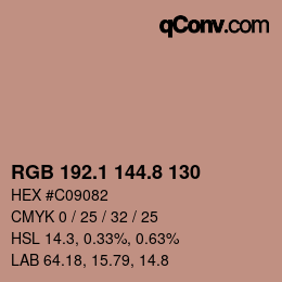 Color code: RGB 192.1 144.8 130 | qconv.com