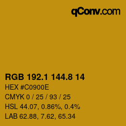 カラーコード: RGB 192.1 144.8 14 | qconv.com