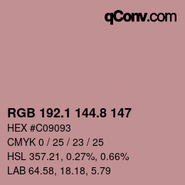 Color code: RGB 192.1 144.8 147 | qconv.com