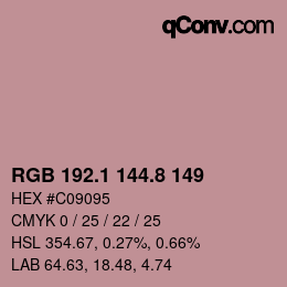 Color code: RGB 192.1 144.8 149 | qconv.com