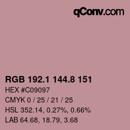 Color code: RGB 192.1 144.8 151 | qconv.com