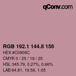 Color code: RGB 192.1 144.8 156 | qconv.com