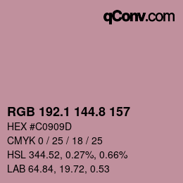 Color code: RGB 192.1 144.8 157 | qconv.com
