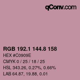 カラーコード: RGB 192.1 144.8 158 | qconv.com