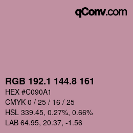 Color code: RGB 192.1 144.8 161 | qconv.com