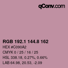 Color code: RGB 192.1 144.8 162 | qconv.com