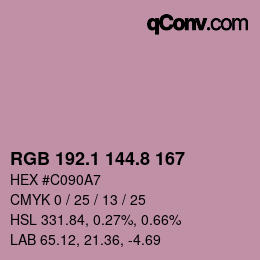 Farbcode: RGB 192.1 144.8 167 | qconv.com