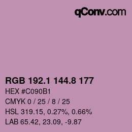 Color code: RGB 192.1 144.8 177 | qconv.com