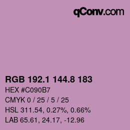 Color code: RGB 192.1 144.8 183 | qconv.com