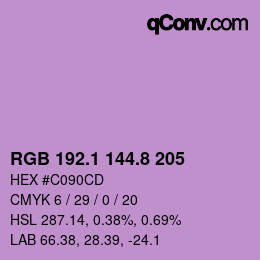 カラーコード: RGB 192.1 144.8 205 | qconv.com