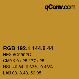 カラーコード: RGB 192.1 144.8 44 | qconv.com