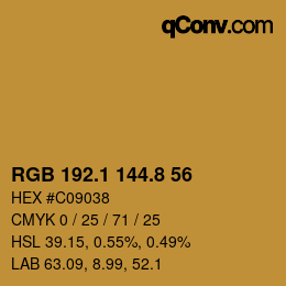 Farbcode: RGB 192.1 144.8 56 | qconv.com