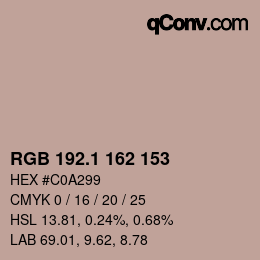 カラーコード: RGB 192.1 162 153 | qconv.com