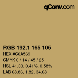 Color code: RGB 192.1 165 105 | qconv.com