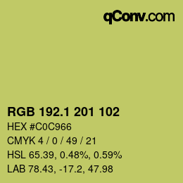 カラーコード: RGB 192.1 201 102 | qconv.com