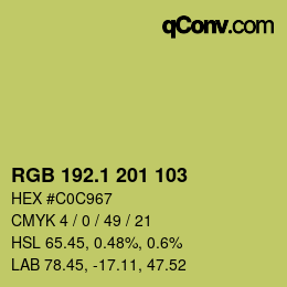 カラーコード: RGB 192.1 201 103 | qconv.com