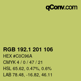 カラーコード: RGB 192.1 201 106 | qconv.com