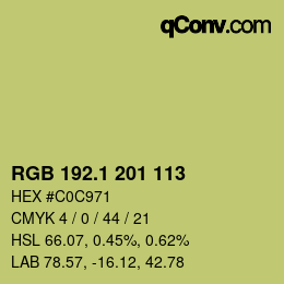 カラーコード: RGB 192.1 201 113 | qconv.com