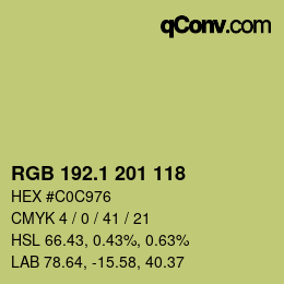 カラーコード: RGB 192.1 201 118 | qconv.com