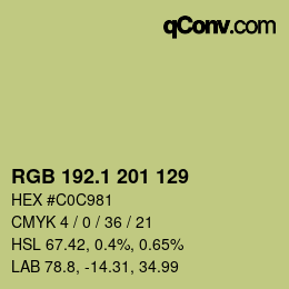 カラーコード: RGB 192.1 201 129 | qconv.com