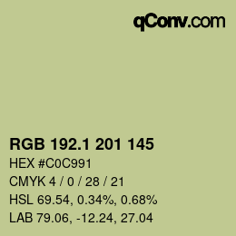 カラーコード: RGB 192.1 201 145 | qconv.com