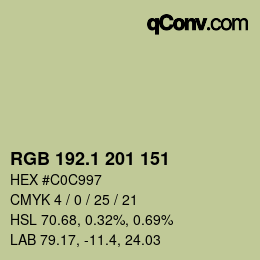 カラーコード: RGB 192.1 201 151 | qconv.com