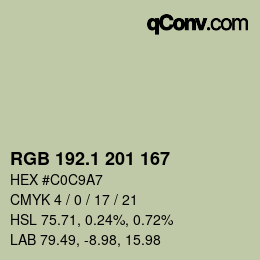Color code: RGB 192.1 201 167 | qconv.com