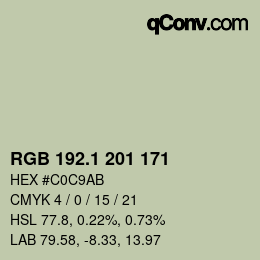 Color code: RGB 192.1 201 171 | qconv.com