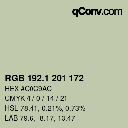 カラーコード: RGB 192.1 201 172 | qconv.com