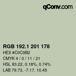 Color code: RGB 192.1 201 178 | qconv.com