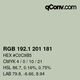 カラーコード: RGB 192.1 201 181 | qconv.com