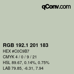 Color code: RGB 192.1 201 183 | qconv.com