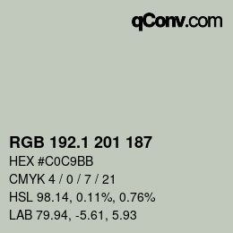 Color code: RGB 192.1 201 187 | qconv.com