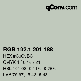 カラーコード: RGB 192.1 201 188 | qconv.com