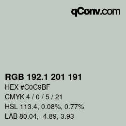 カラーコード: RGB 192.1 201 191 | qconv.com