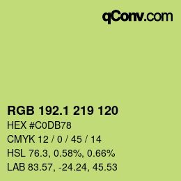 カラーコード: RGB 192.1 219 120 | qconv.com