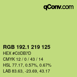 カラーコード: RGB 192.1 219 125 | qconv.com
