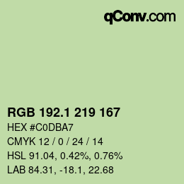 カラーコード: RGB 192.1 219 167 | qconv.com
