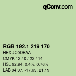 カラーコード: RGB 192.1 219 170 | qconv.com