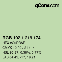 カラーコード: RGB 192.1 219 174 | qconv.com