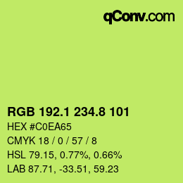 カラーコード: RGB 192.1 234.8 101 | qconv.com