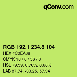 カラーコード: RGB 192.1 234.8 104 | qconv.com