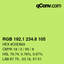 カラーコード: RGB 192.1 234.8 105 | qconv.com