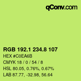 カラーコード: RGB 192.1 234.8 107 | qconv.com