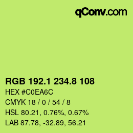 カラーコード: RGB 192.1 234.8 108 | qconv.com
